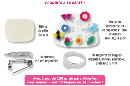 Kit bijoux en pâte imitant la porcelaine - Activités manuelles modelage – 10doigts.fr
