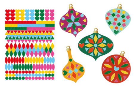 Kit boules de noël à décorer + gommettes  - Kits créatifs de Noël pour les enfants – 10doigts.fr