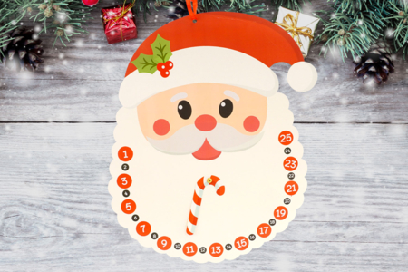 kit Calendrier de l'Avent Père Noël en carte forte - Calendriers de l'Avent – 10doigts.fr