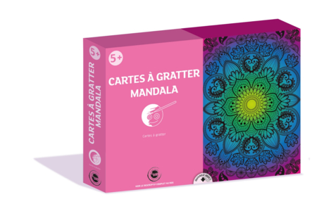 Kit cartes à gratter mandala  - Coffret Coloriage et Dessin – 10doigts.fr