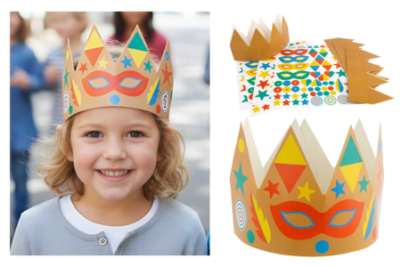 Kit couronnes de carnaval + gommettes - 4 pièces - Kits créatifs Carnaval - Activités manuelles et de bricolage pour Carnaval – 10doigts.fr
