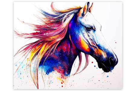 Kit diamond painting, cheval, 40x50 cm - Diamond Painting : Kit complet – 10doigts.fr