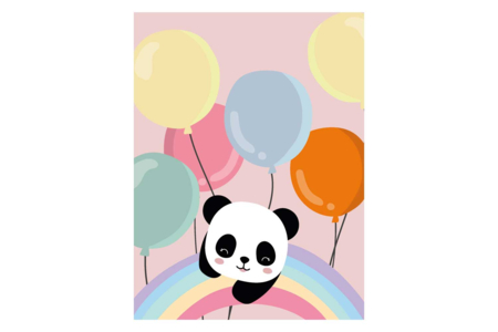 Kit diamond painting enfant, panda, 15x20 cm - Diamond Painting : Kit complet – 10doigts.fr