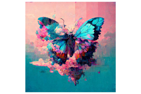 Kit diamond painting, papillon, 30x30 cm - Diamond Painting : Kit complet – 10doigts.fr