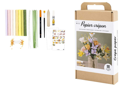 Kit DIY Fleurs en Papier Crépon printemps - Fleurs en crépon – 10doigts.fr