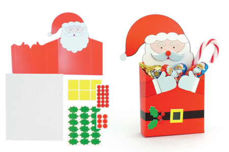 kit pere noel boite en carton rouge - Kits créatifs de Noël pour les enfants – 10doigts.fr