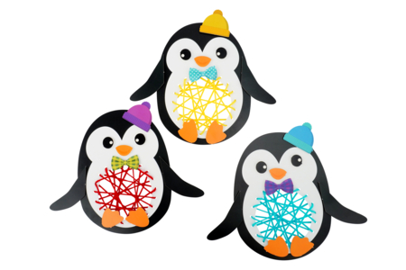 Kit pingouins à tisser - 6 pingouins - Kits Mercerie – 10doigts.fr