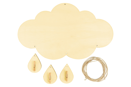 kit porte photo nuage - Activités créatives en bois – 10doigts.fr