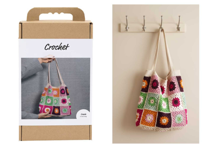 Kit sac crochet en carrés Granny  - Kits Mercerie – 10doigts.fr