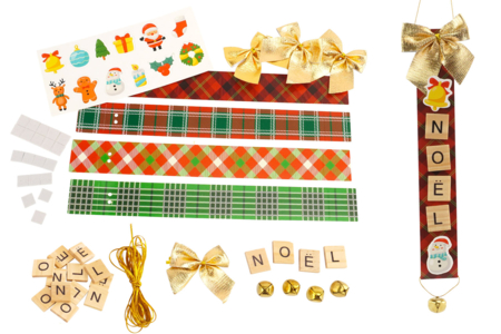 Kit suspensions de Noël avec lettres en bois  - Kits créatifs de Noël pour les enfants – 10doigts.fr
