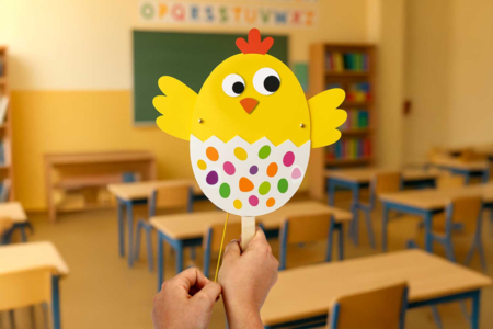 la marionnette poussin - Kits créatifs Pâques – 10doigts.fr