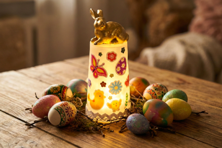 Lampe pâques lapin doré - Activités manuelles DIY Pâques – 10doigts.fr