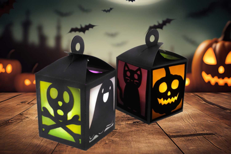 Lanternes d’halloween - 4 lanternes - Kits créatifs Halloween – 10doigts.fr