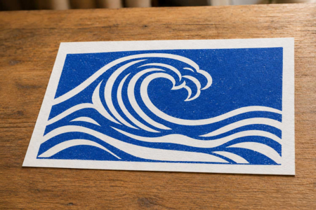 linogravure bleue sur linoleum - Matériel de linogravure : s'initier à l'impression d'estampes maison – 10doigts.fr
