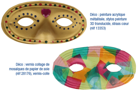 Loups blancs à décorer, qualité supérieure - Masques Créatifs – 10doigts.fr