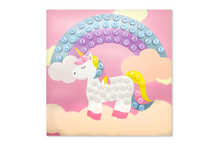 Ma licorne en boutons 22x22 cm - Kits créatifs gommettes – 10doigts.fr