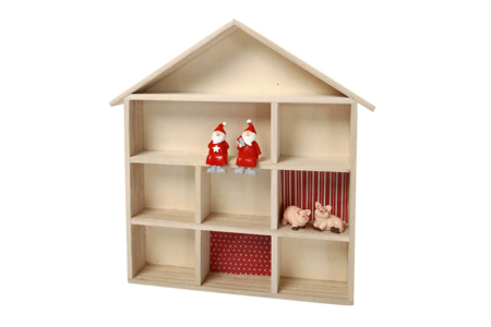 Maison étagère en bois noel - Suspensions et déco murale – 10doigts.fr