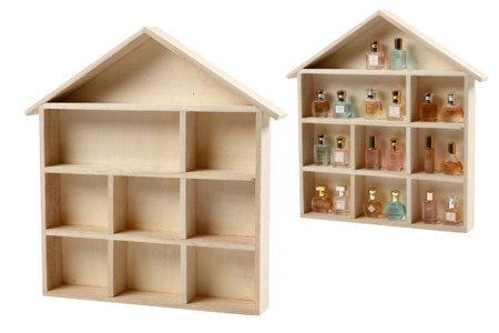 Maison étagère  en bois - Suspensions et déco murale – 10doigts.fr