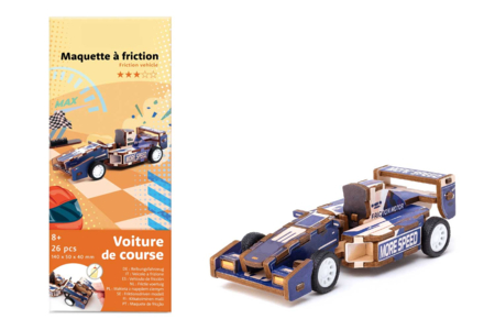Maquette véhicule à friction - Course - Maquettes en bois – 10doigts.fr