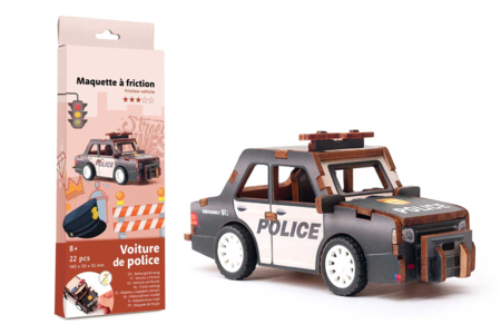 Maquette véhicule à friction - Police - Maquettes en bois – 10doigts.fr