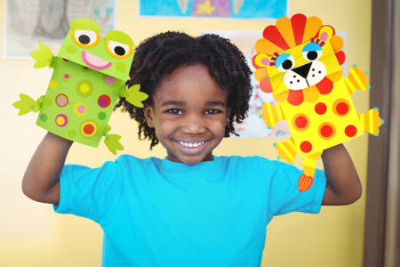 Marionnettes grenouille lion - Kits clés en main – 10doigts.fr