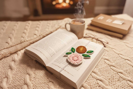 marque page floral feutrine - Activités manuelles mercerie et tricot – 10doigts.fr