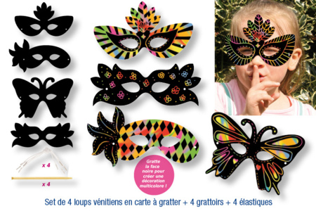 Masque à gratter - Activités manuelles Carnaval, Mardi gras – 10doigts.fr