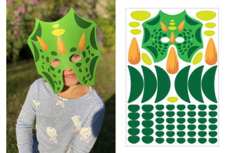 masque dino vert fille - Masques Créatifs – 10doigts.fr