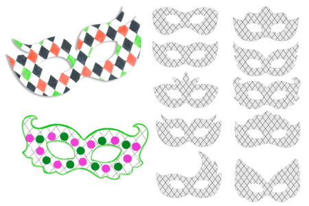 masque loup mosaiques - Masques Créatifs – 10doigts.fr