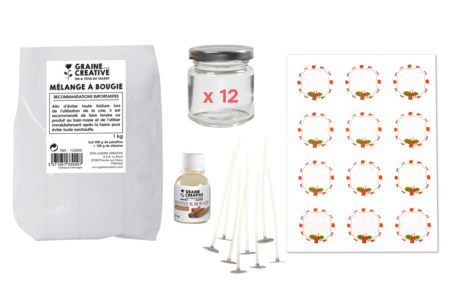 materiel Kit bougies Noël - 12 bougies - Livres et Kits Bougies – 10doigts.fr