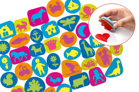 Maxi pack tampons mousse - 72 pièces - Tampons encres et peintures – 10doigts.fr