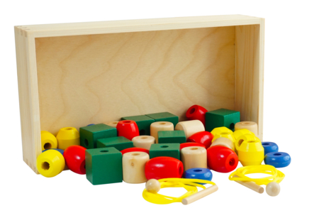 maxi perles en bois - Perles enfant – 10doigts.fr
