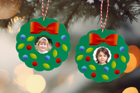 Mini cadres Couronne de Noël + gommettes - 6 suspensions - Kits créatifs de Noël pour les enfants – 10doigts.fr
