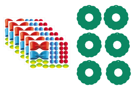 Mini cadres Couronne de Noël + gommettes - 6 suspensions - Kits créatifs de Noël pour les enfants – 10doigts.fr