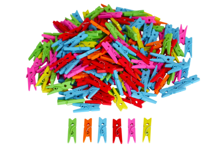 mini pince à linge bois couleur - Pinces à linge en bois – 10doigts.fr