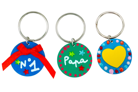 mini porte-clés en bois ronds - Porte-clés – 10doigts.fr
