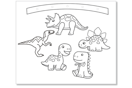mobile dinosaure - Supports de Coloriages – 10doigts.fr