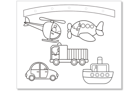 mobiles véhicules - Supports de Coloriages – 10doigts.fr