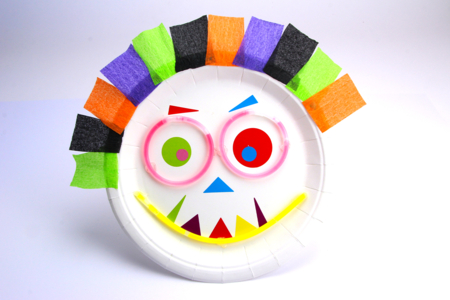 monstre assiette en carton activité halloween enfants - Activités manuelles Halloween – 10doigts.fr