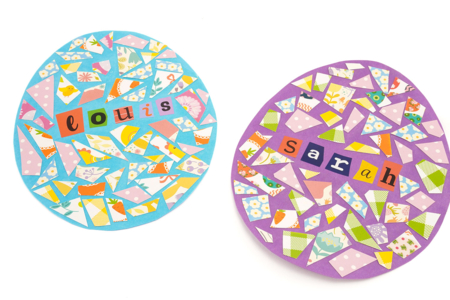 mosaique papier activité enfant - Activités manuelles DIY Pâques – 10doigts.fr