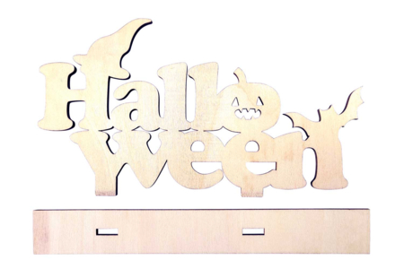 Mot halloween en bois à monter - Supports d'Halloween à décorer – 10doigts.fr