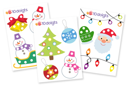 motifs à tamponner noël - Activités manuelles bricolages de Noël – 10doigts.fr