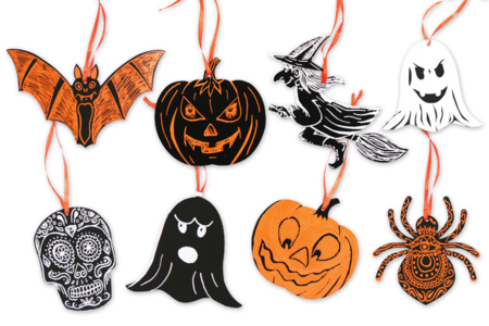 motifs halloween en carte à gratter - Cartes à gratter, à poinçonner – 10doigts.fr