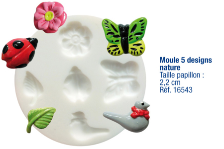 Moule flexible en silicone : 5 designs Nature - 10doigts.fr