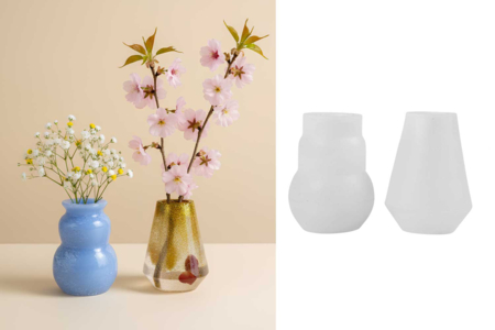 Moules vases en silicone - 2 formes - Moules pour plâtre, savon, béton ... – 10doigts.fr