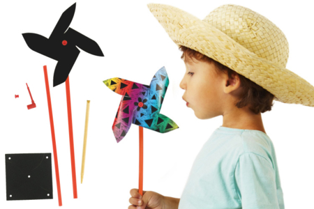 Moulin à vent en carte à gratter - Activités manuelles arc-en-ciel : des tutos créatifs multicolores pour tous les âges – 10doigts.fr