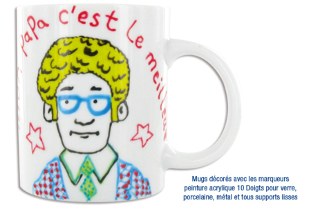 Mug en porcelaine blanche - Activités manuelles fête des pères – 10doigts.fr