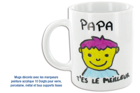 Mug en porcelaine blanche - Activités manuelles fête des mères – 10doigts.fr
