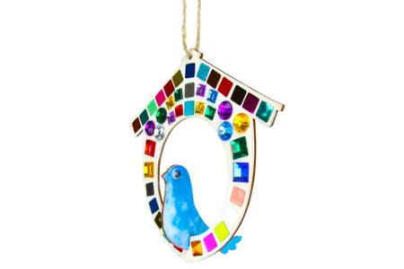 nichoir décoré en mosaique - Suspensions et déco murale – 10doigts.fr