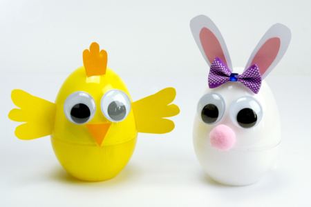 oeuf pâques surprise poussin lapin - Activités manuelles DIY Pâques – 10doigts.fr